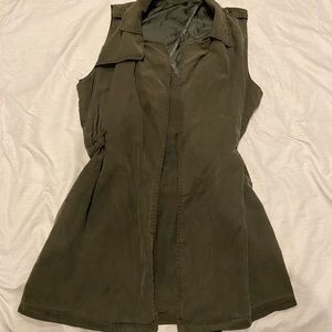Velvet Heart Army green suede cardigan with belt